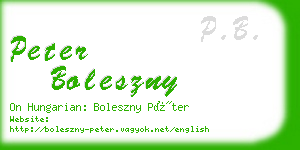 peter boleszny business card